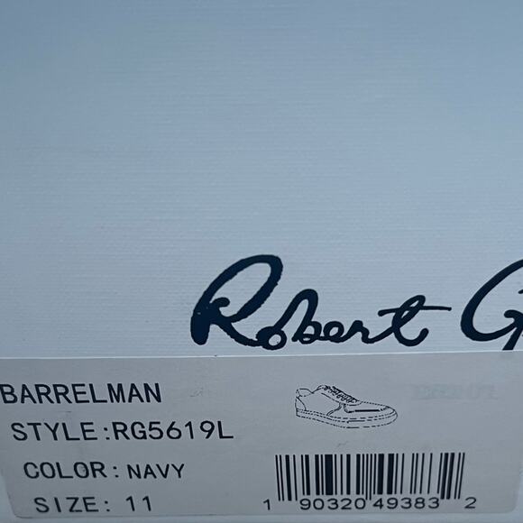 Robert Graham Barrelman Leather Sneakers In Navy Blue Size 11 - Picture 11 of 13